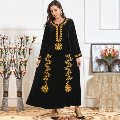 Купить Veet Islam Muslim Dress Turkey Moroccan Arabic Women Islamic Clothing Dubai Abaya Kaftan Vestidos Long Robe Jubah Hijab Elbise