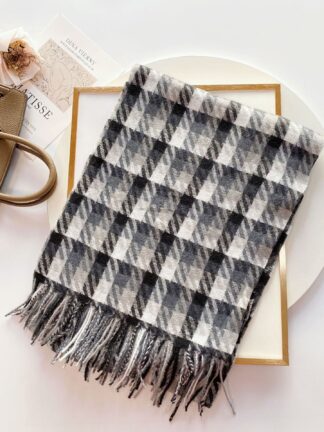Купить 2021 New Colorful Houndstooth Cashmere Plaid Scarf Female Candy Color Korean Style Shawl Student Cute Scarf No. 6