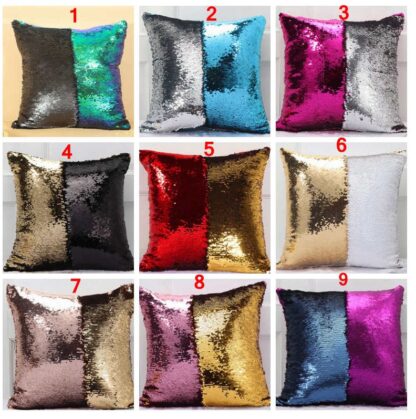 Купить 36 colors Double Sequin Pillow Case cover Glamour Square Pillow Case Cushion Cover Home Sofa Car Decor Mermaid Christmas Pillow