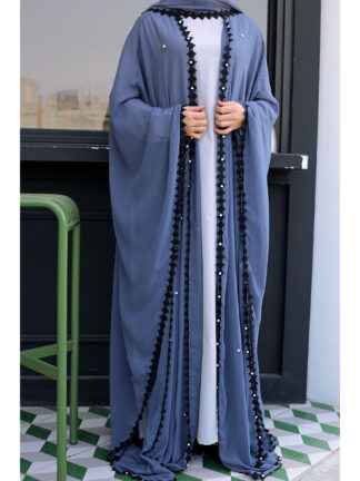 Купить Chiffon Abayas for Women Muslim Abaya Long Robe Big Swing Lace Dubai Arabian Hijab Dresses Jilbab Ramadan Arab Islamic Clothing