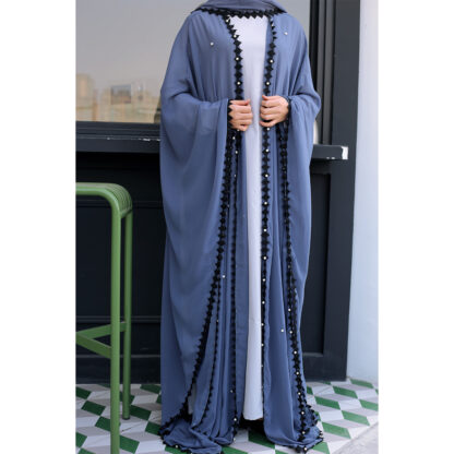 Купить Chiffon Abayas for Women Muslim Abaya Long Robe Big Swing Lace Dubai Arabian Hijab Dresses Jilbab Ramadan Arab Islamic Clothing