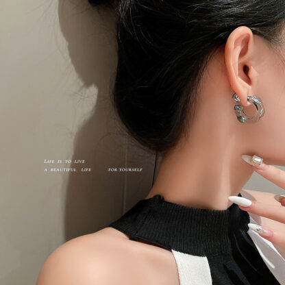 Купить 925 Silver Needle Acrylic C- Shaped Ear Ring Korean Trendy Youth Fashion Exquisite Unique Design Earrings Earrings for Women