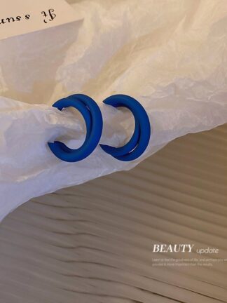 Купить Klein Blue Earrings 925 Silver Needle Korean New Niche Design Earrings Graceful Personality High-Grade eardrop