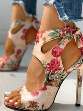 Купить Women Bowtie High Heels Woman Bohemia Sandals Fashion Ladies Open Toe Pumps Female Slingbacks Shoes Womens Plus size 43