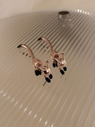 Купить 925 Silver Needle Fox Earrings Korean Metal Design Animal Earrings Stylish and Simple Personality Trendy eardrop Temperament