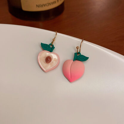 Купить Korean Minimalist Design Pink Peach Ear Hook Earrings Girl Cute Sweet Earrings Spring Freshess eardrop