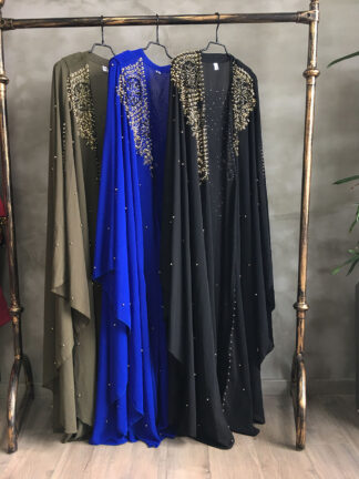 Купить African Clothes Islamic Muslim Hijab Dress Women Chiffon Diamond Hooded Abaya Pakistani Dresses Moroccan Kaftan Beading Burqa
