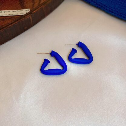 Купить 925 Silver Needle Klein Blue Color Earrings Fashion Retro Minority Flower Circle Earrings Personalized Temperament eardrop