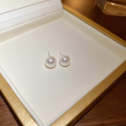 Купить Silver Needle Simple Mermaid Pearl Earrings Korean Ins French Style Petite Earrings Design Sense Online Influencer eardropWholesale