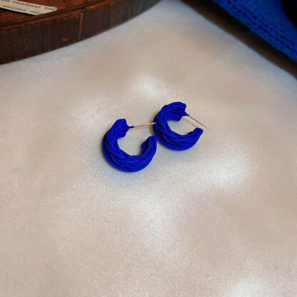 Купить Silver Needle Klein Blue Geometry Irregular Eardrop Earring Female Korean Ins Style High Sense Graceful Earrings Wholesale