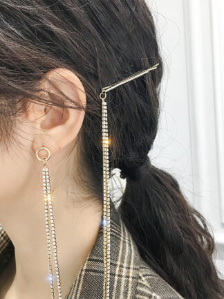 Купить 925 Silver Needle Barrettes Brooch Integrated Korean Earrings Internet Celebrity New Long Elegant Earrings Ear Studs