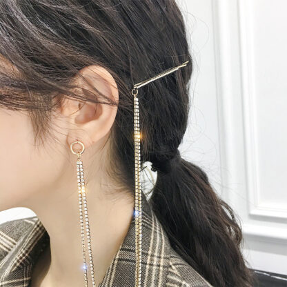 Купить 925 Silver Needle Barrettes Brooch Integrated Korean Earrings Internet Celebrity New Long Elegant Earrings Ear Studs