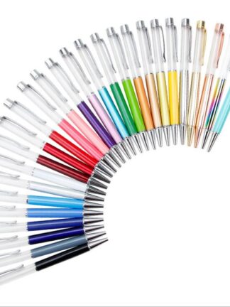Купить Writing Gift DIY Empty Tube Metal Ballpoint Pens Self-filling Floating Glitter Dried Flower Crystal Pen Ballpoint Pens 27 Color