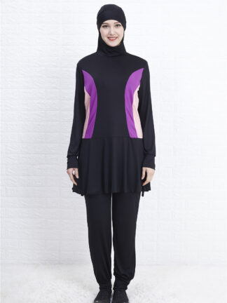 Купить Arabic Islamic Muslim Swimwear Women Full Cover Up 2 Piece Suit Hijab Swimsuit Modest Swim Surf Wear Sport Burkinis Beachwear