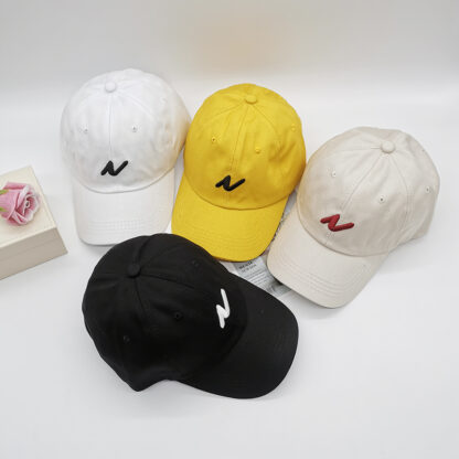 Купить Men's Women's Cotton Baseball Caps Letter N Embroidery Male Cap Snapback Hats For Boys Girls Black White Yellow