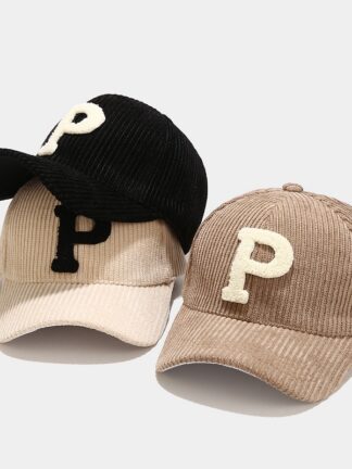 Купить Spring Autumn Winter Warm Baseball Caps Letter P Embroidered Men's Women's Visor Hat 2022 New Snapback Cap For Male Female