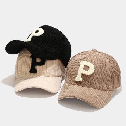 Купить Spring Autumn Winter Warm Baseball Caps Letter P Embroidered Men's Women's Visor Hat 2022 New Snapback Cap For Male Female