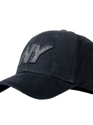 Купить Letter New York Embroidery Men's Baseball Caps High Qualtiy Cotton Male Female Short Visor Baseball Snapback Trucker Dad Hat