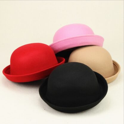 Купить Korean Version Dome Girl Performance Stage Jazz Hat Solid Color Spring Summer Adult Fashion New Red Felt Hat Women Cap