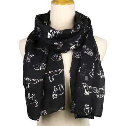 Купить Cat Print Women's Large Scarf Lightweight Shawl Scarves Thin Soft New Fashion