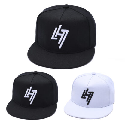 Купить Men's Hip Hop Caps Streetwear Fashion Cool Geometric Embroidery Baseball Cap For Men Flat Bill Brim Hats Adjustable