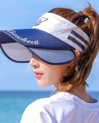 Купить Female New Empty Top Visor Hats UV Protection Sports Female Summer Outdoor Sun Hat Adjustable Large Wide Brim Caps For Women