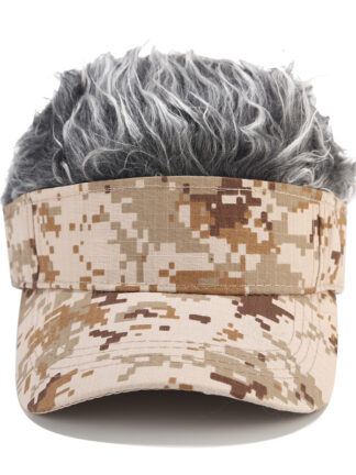 Купить Novelty Hair Visor Cap Wig Peaked Adjustable Baseball Hat with Spiked Hair Funny Hats For Men