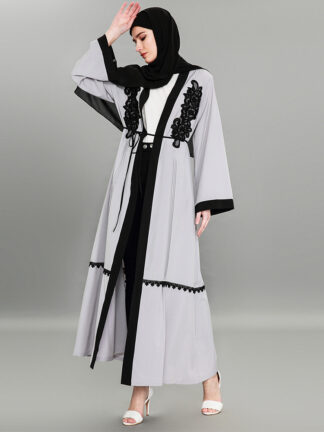 Купить Embroidery Open Abayas for Women Lace-up Islamic Clothing Long Robe Kaftan Muslim Abaya Dress Caftan Kimono Jubah Hijab Dress