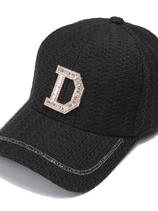 Купить British Hat Pink Versatile Casual Baseball Cap Female Spring and Summer All-Match Peaked Cap Sequined Letters Diamond-Embedded Hip Hop Fashi