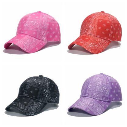 Купить Street Hipster Hip Hop Hat Black And White Paisley Curved Brim Hip-Hop Baseball Cap Men Women Couple Sun-Poof Peaked Foreign Trade N