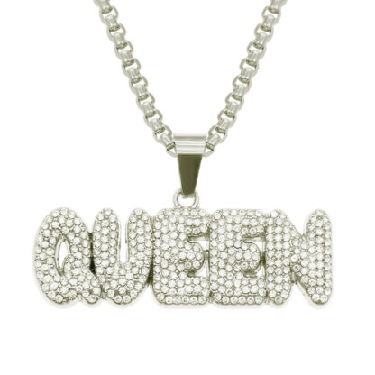 Купить Cross border European hip hop Diamond Pendant letter necklace fashionable men's street cool exaggerated jewelry