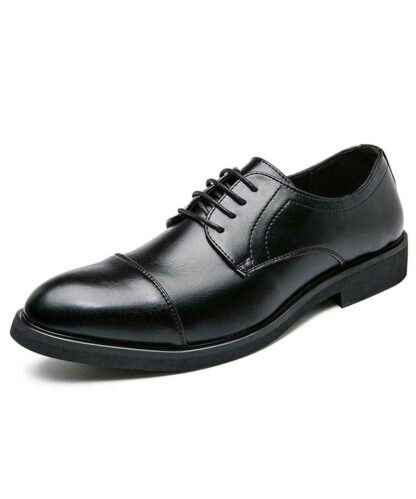 Купить Mens Handmade PU Black Pointed Toe Classic Retro Lace-up Fashion Trend High-quality Business Casual Oxford Shoes 5KE018