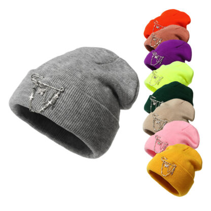 Купить 21 Autumn and Winter Mens Womens Hip Hop Knitted Wool Pullover Hat Fashion Adult Chain Butterfly Accessories Cold