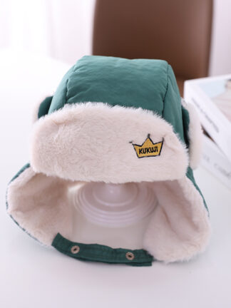 Купить Autumn And Winter Children S Hat Thickened Velvet Padded Warm-Keeping Cold-Proof Boys Ushanka Girls Ear Protection Baby Face Care