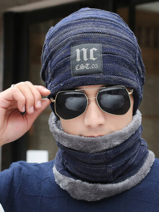 Купить Winter Windproof Mens Pullover Hat Youth Outdoor Korean Style Ear Protection Tide Knitted Woolen Cap Thick Warm