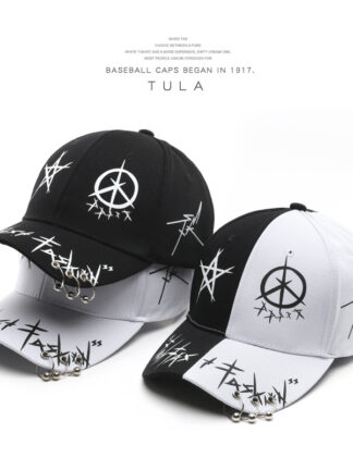 Купить Cross-Border Personalized Printing Iron Button Curved Brim Baseball Cap Outdoor Sports Tide Street Student Couple Female Sun Protection Sun