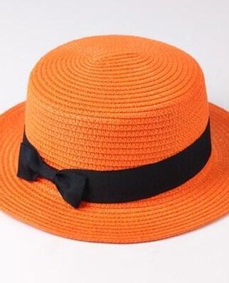 Купить Hat New Simple Rope Flat Brim Billycock Pepper Bow Covering Sun-Shading Beach Trendy Straw