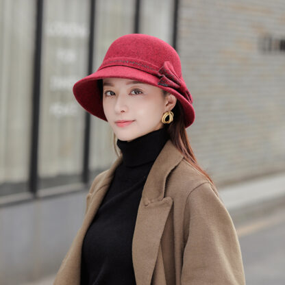 Купить Autumn winter women's Bow Hat dome fisherman's