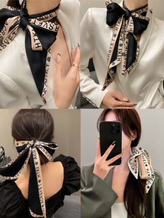Купить Ties Cravat Korean Style Spring and Autumn Stewardess Silk Decorative Suit Small Scarf Thin Japanese Fresh All-Match Hair Band Ribbon