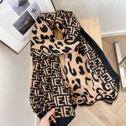 Купить Air Conditioning Scarf Shawl Student Long Shawl Korean-Style Cashmere Autumn and Winter Womens Thickened Leopard Print S