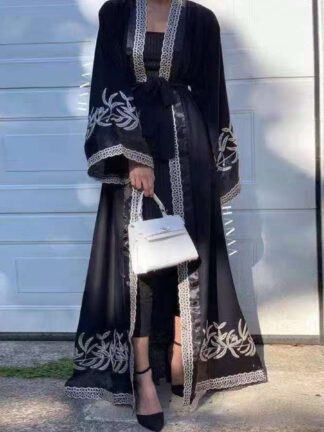 Купить Ramadan Muslim Abaya Dress Women Embroidery Hijab Dresses Jilbab Turkey Islamic Vestido Cardigan Moroccan Kaftan Arabic Elbise