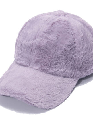 Купить Hat Womens Korean-Style Winter Warm Rabbit Fur Baseball Cap Fashionable Outdoor Thickened Solid Color Casual Plush Peaked Cap No. 1