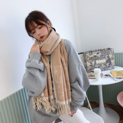 Купить Autumn And Winter New Women S Knitted Warm Kitten Scarf Thickened Wholesale