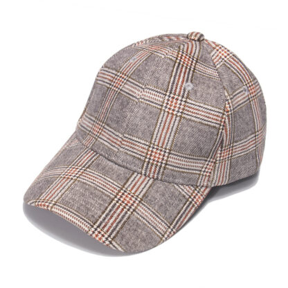 Купить Cross-Border New Arrival Hat Mens and Womens Baseball Cap Thermal Plaid Outdoor Sun t British Style Peaked No. 1