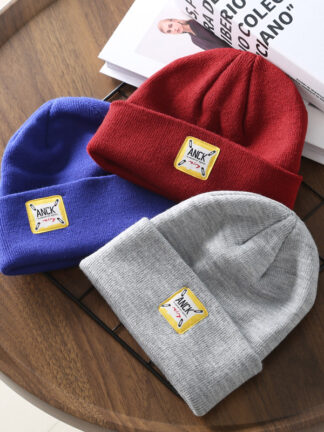 Купить Fresh Korean Style Japanese Curling Patch Beanie Hat Student Couple Outdoor Sports and Casual Woolen Cap No. 5