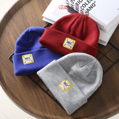 Купить Fresh Korean Style Japanese Curling Patch Beanie Hat Student Couple Outdoor Sports and Casual Woolen Cap No. 5