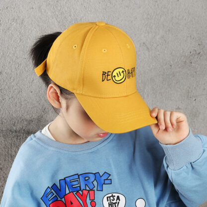 Купить Hats &Caps Parent-Child Korean Style Versatile Smiley Face Alphabet Embroidery Peaked Sports Leisure Male and Female Baby Sun Protection Protec