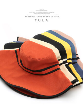 Купить Hats & Caps Japanese Korean Style Spring Summer Female Sun Protection Sunshade Big Brim Bucket Hat Outdoor Sports and Casual Street Fashion