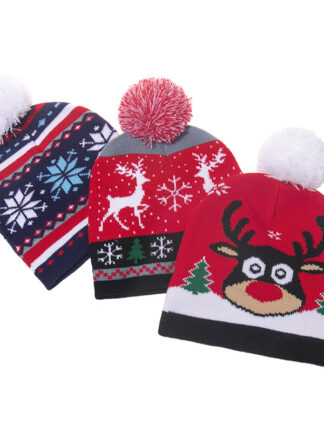 Купить Hat Cute Knitted Woolen Cap Childrens Warm Holiday Party Sleeve No. 1