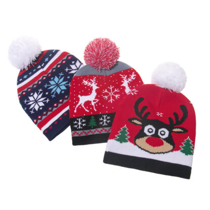 Купить Hat Cute Knitted Woolen Cap Childrens Warm Holiday Party Sleeve No. 1